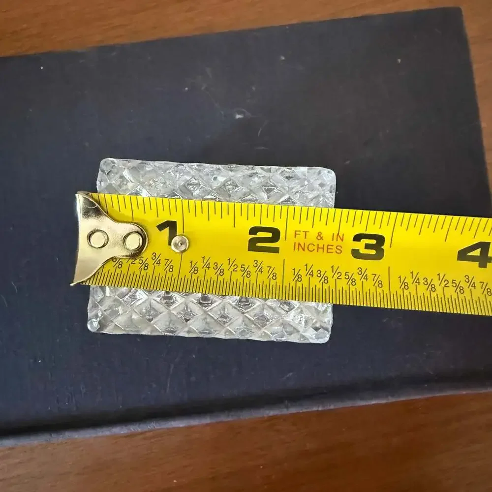 Vintage Cut Crystal Jewelry Trinket Box with Diamond Pattern